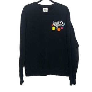 Disney Pixar Inside Out 2 Mens Black Embroidered Sweatshirt Size XL